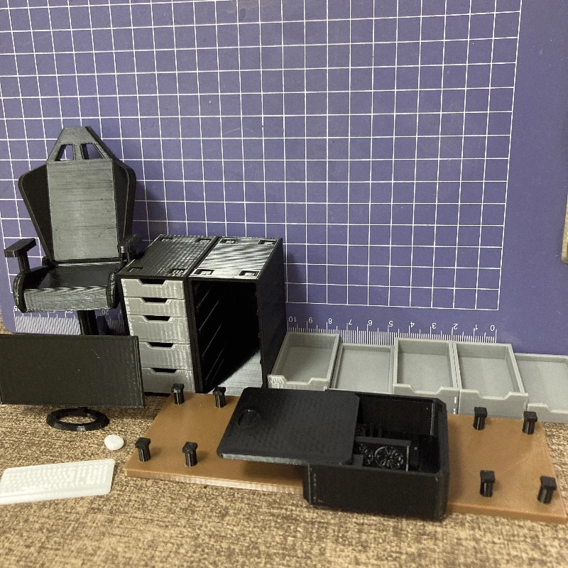 1:12 مكتب مكتب كرسي لوحة المفاتيح الماوس مجموعة عمل الشكل الملحقات Figma متوافق Mecha فتاة دمية Diorama المشهد الدعائم