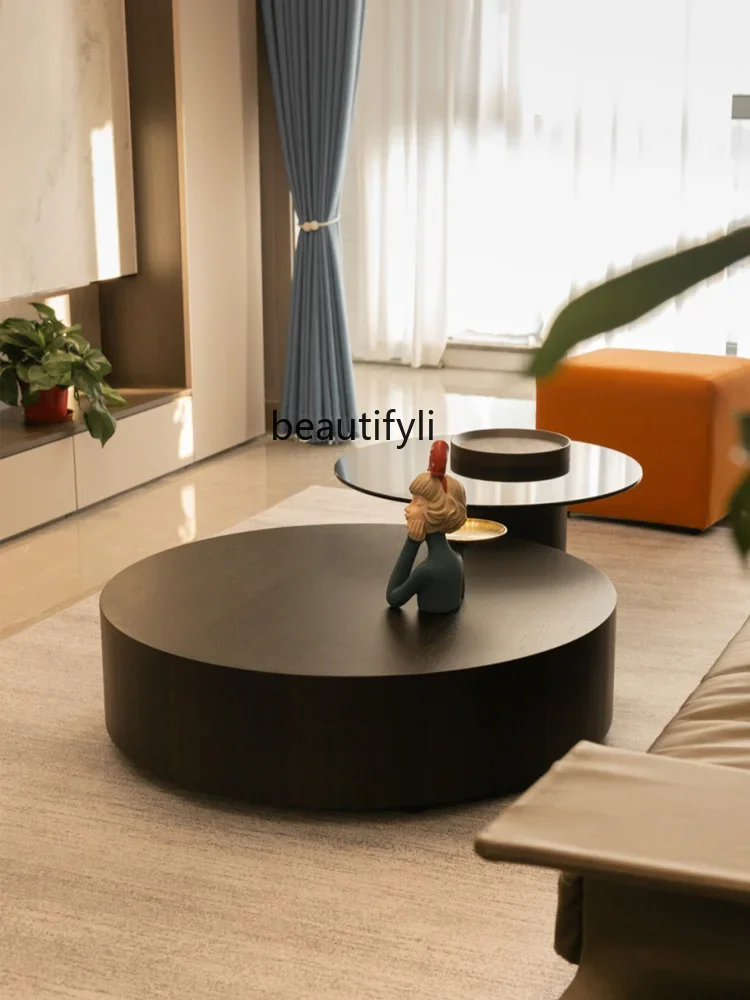 

Italian Light Luxury Minimalist round Tea Table Living Room Modern Minimalist High-End Designer Home Creative A16