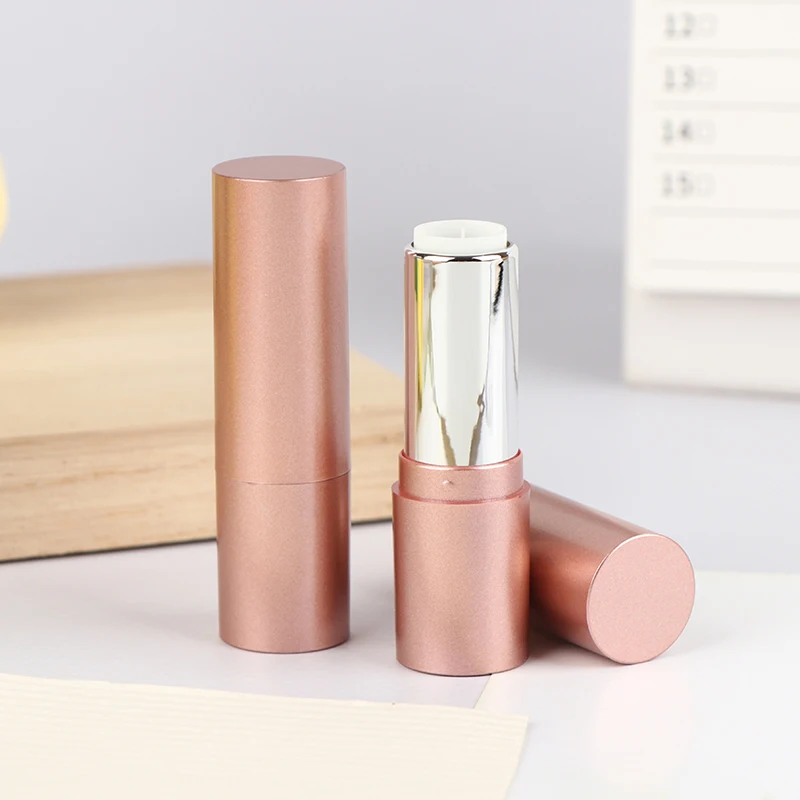 หลอดลิปสติกแบบเติมได้ขนาด 3.5 มล. พร้อมฝาปิด  แบบแมทท์ สีชมพู  สำหรับใส่ลิปบาล์ม  ภาชนะเปล่าสำหรับทำเครื่องสำอาง  ภาชนะสำหรับใส่ครีม