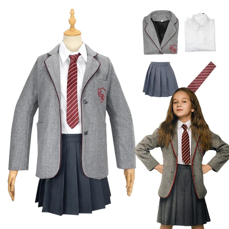 

Matilda Cosplay Costume for Boys and Girls Roald Dahl Musical Costume School Uniform Halloween Clothes