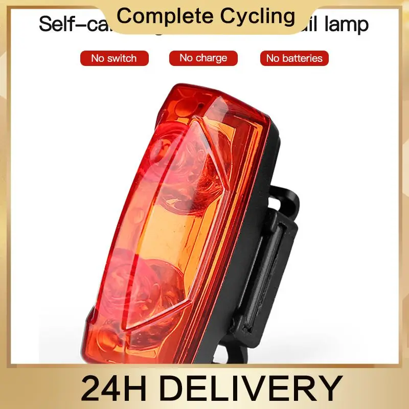 Lights Induction Rear Tail Light MTB Bike Warning Lamp Magnetic Power Generate Taillight Self-Powered Cycling Magnetic