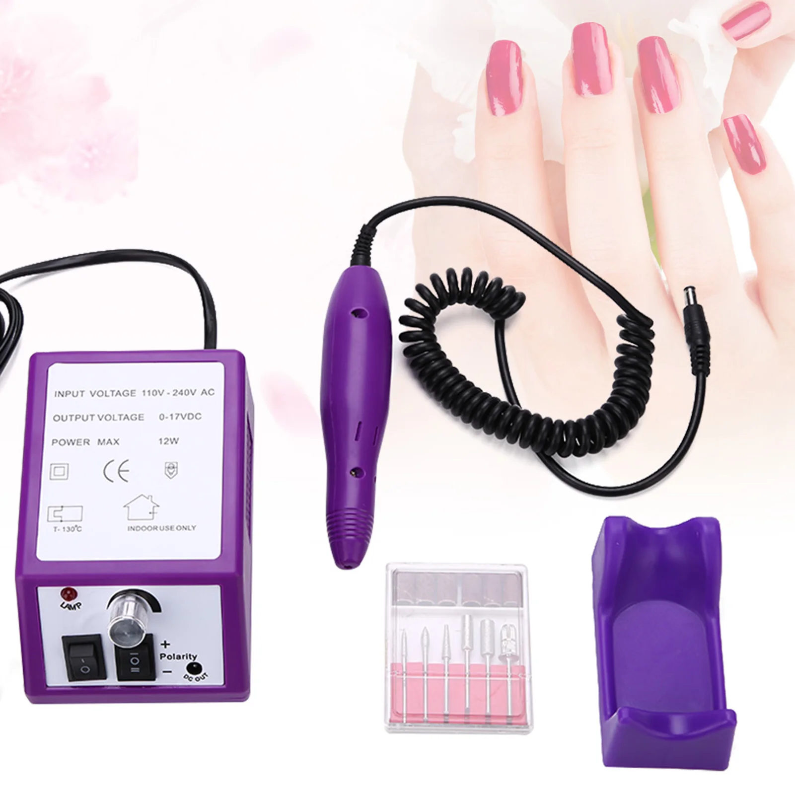 Professionelle elektrische Nagelmaschine Datei Maniküre Pediküre Schleifbohrer Kit lila elektrische Nagelbohrmaschine Maniküre Maschine