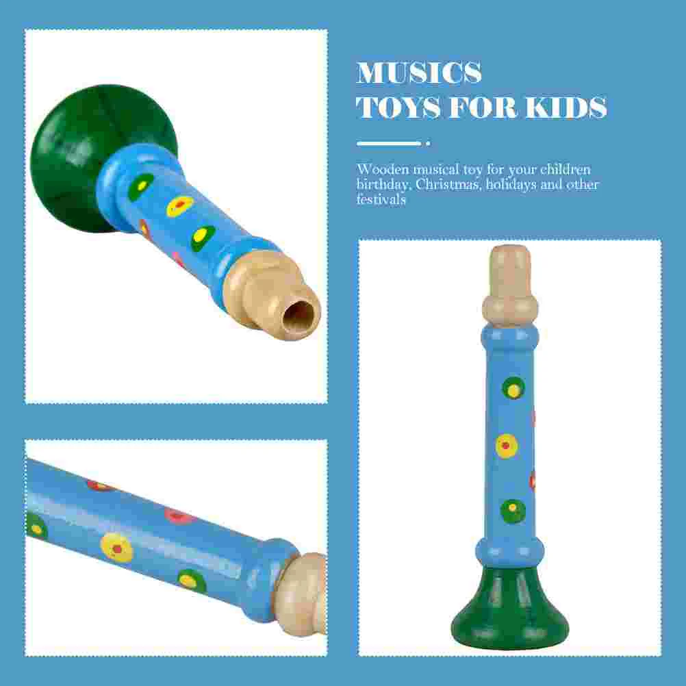 Wooden Horn Toy Musical Instrument Pearlescent Vocalize Trumpets Musics Toys Child