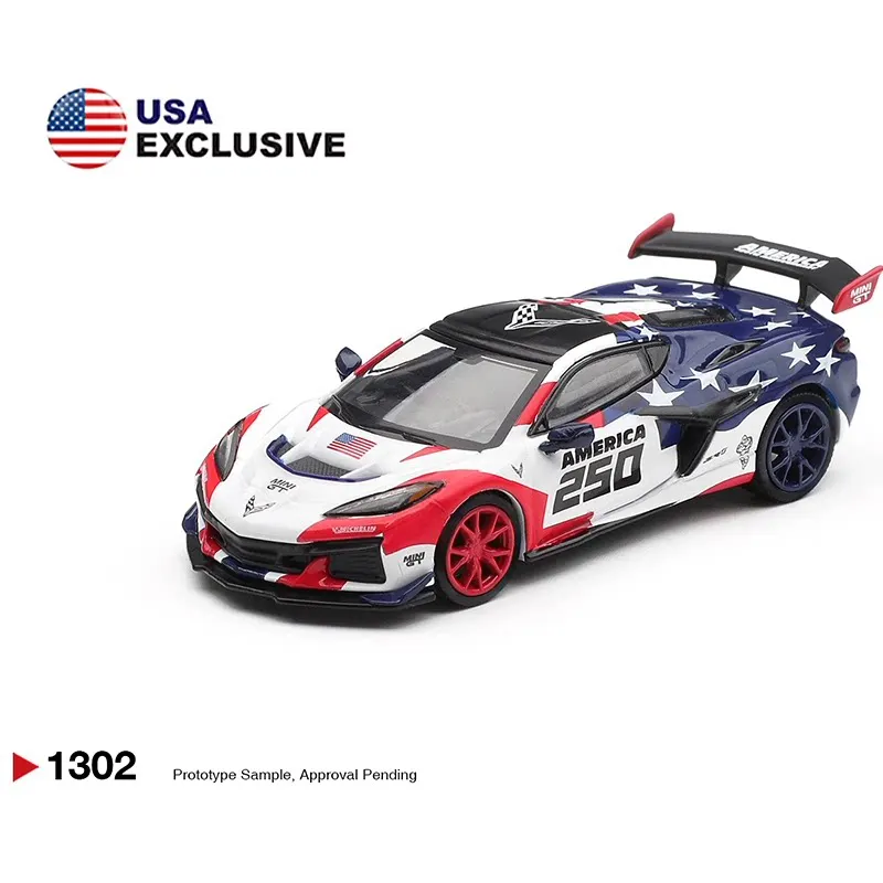 MINIGT 1:64 Chevrolet Corvette ZR1 Ford Mustang GTD US Special Edition 250 Alloy Model view 2