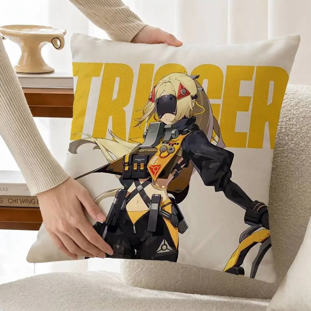 Zenless ZZZ T-Trigger Customizable Square Pillow case Double Sided Print Sofa Bedroom Decor Cushion Cover