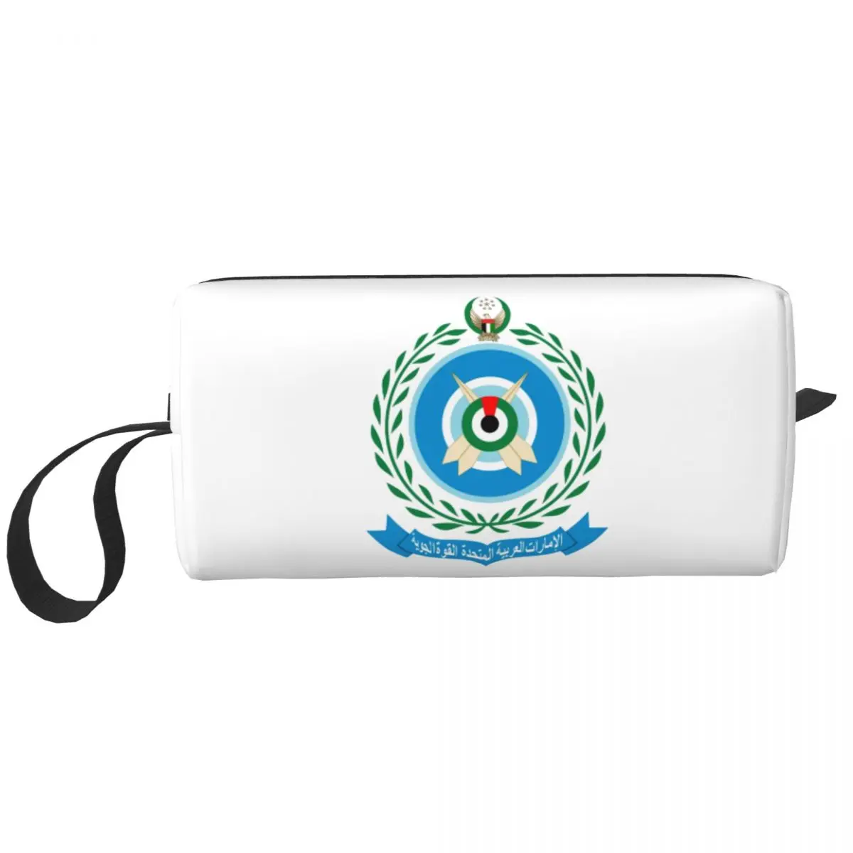 Custom  Emblem Of The United Arab Emirates Air Force Toiletry Bag Cute Cosmetic Makeup Organizer Beauty Storage Dopp Kit Case