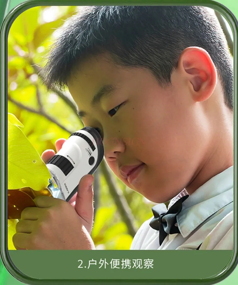 

Portable microscope for children and primary school students, high-definition and high-power handheld scientific experiments