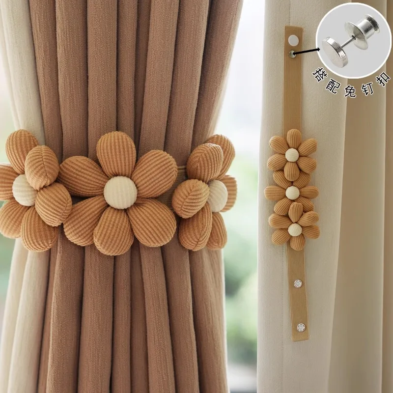 

Modern French Curtain Tiebacks Flower Shape Multiple Uses Pendant for Living Room Bedroom Decor Creative Curtain Accessories