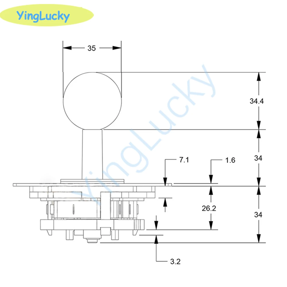 JLF-TP-8YT SANWA JOYSTICK Fighting Stick with Topball, 5Pin Wire, Jamma Arcade Vending Game, PC,PS4, XBOX Kit, Original Japan