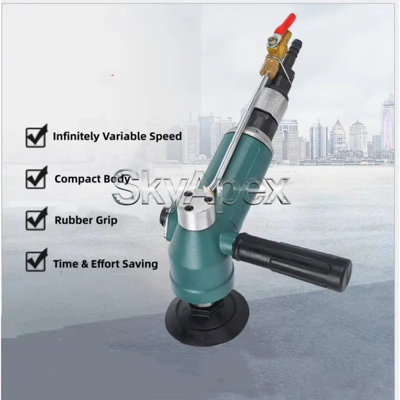 Water‑fed Pneumatic Polishing Tool Hand‑held Stone Grinding Device Auxiliary Grip For Marble Granite Terrazzo Surface Treatment