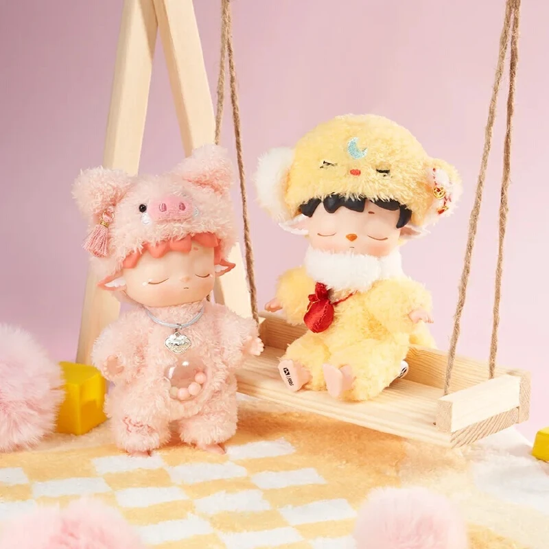 

Mimi-Leisurely Elf Series Kawaii Аниме Фигурка Слепая коробка Коллекционная загадочная кукла-сюрприз Модный домашний декорРождественский подарок