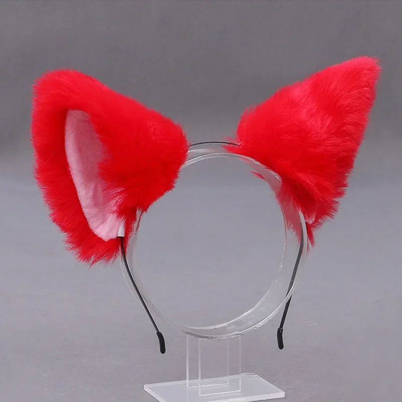 Cute Cat Fox Faux Fur Ear Hair Hoops Party Cosplay Hairband Fur Headbands Girls Fashion Hair Accessories Animal Ears Hair Band 3