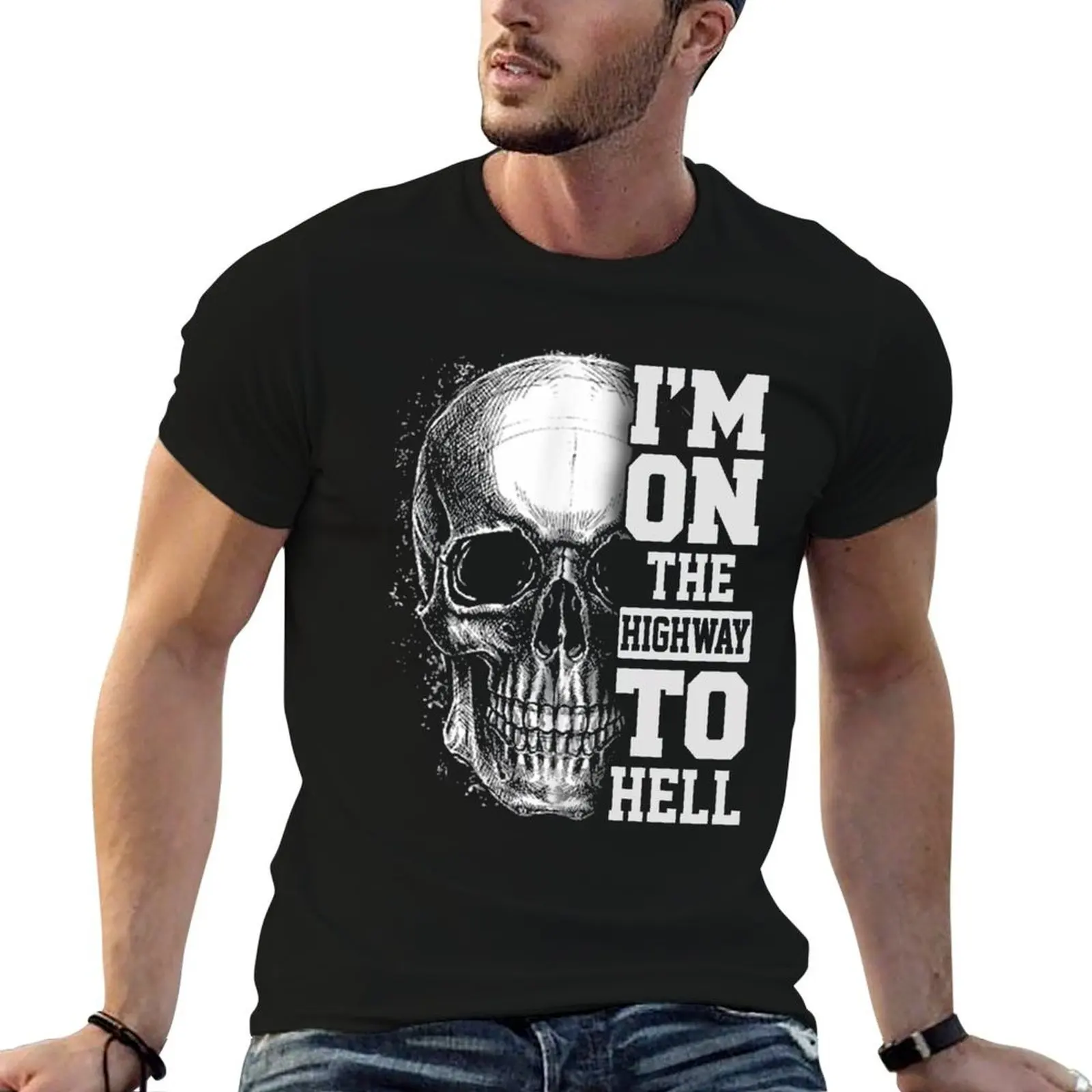 I'm on the highway to hell! T-Shirt anime tshirt topping mens t shirts casual stylish