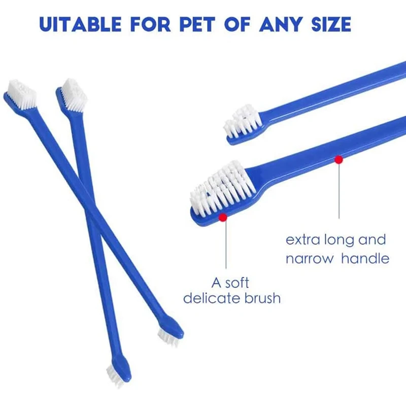 50 Piece Cat Dog Pet Toothbrush Set Double Headed Convenient  Finger Brushes For Safe Dog Cat  Care