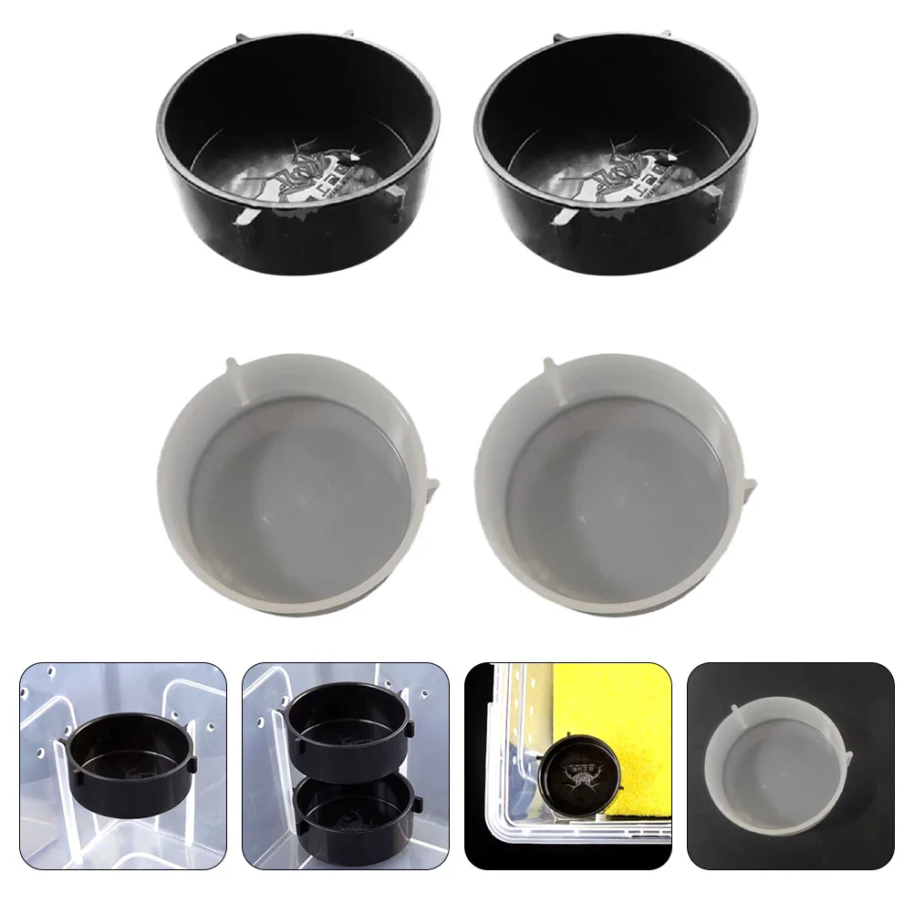 4 Pcs Reptile Water Feeder Terrarium Turtle for Réptil Terrariums Turtles Iguanas Fogger Feeding Plates Holders Accessories