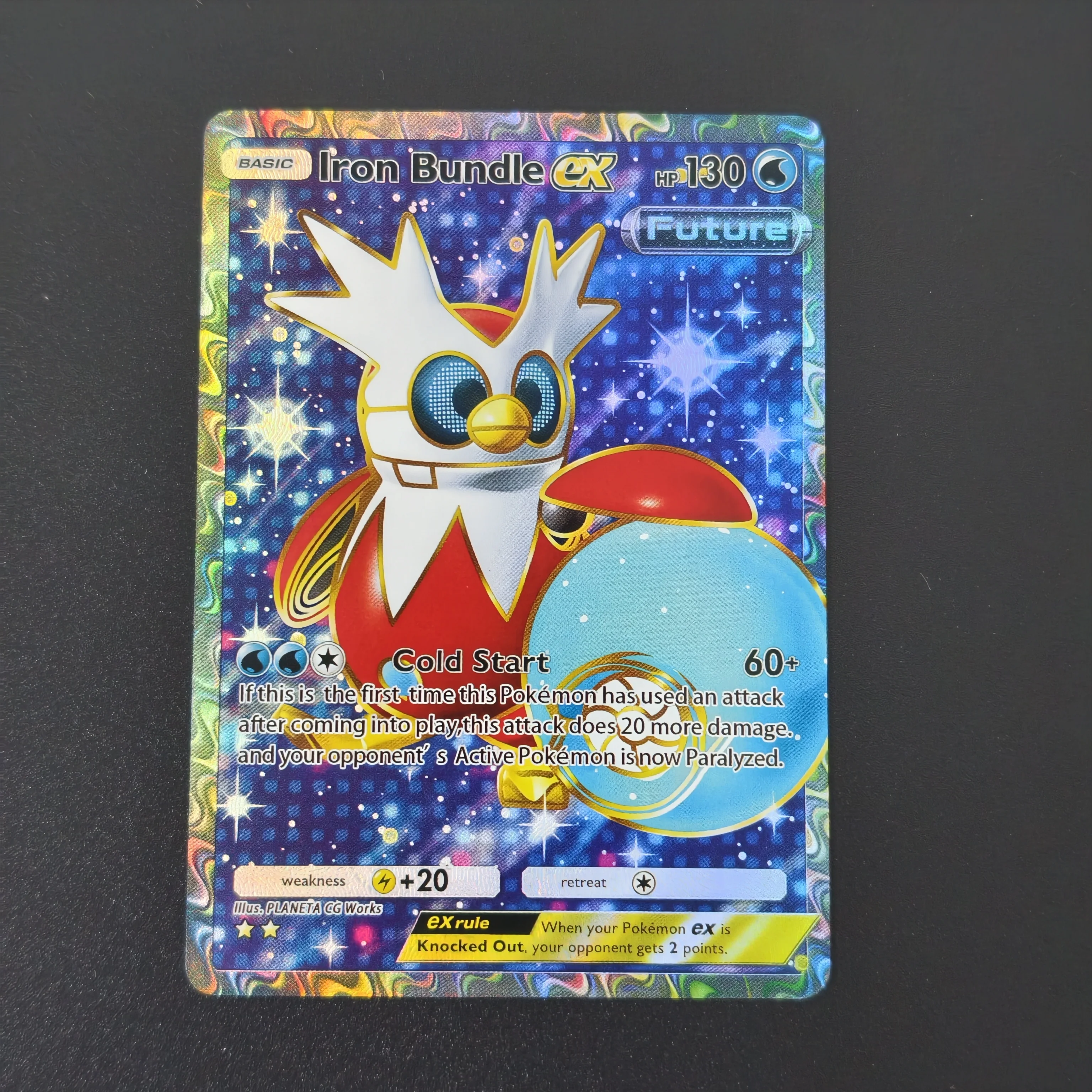 6PCS DIY Pokemon Collectible Card PTCG Pocket Cards Miraidon EX Iron Bundle EX Iron Valiant Iron Boulder Full Art Rare Holo Card view 4