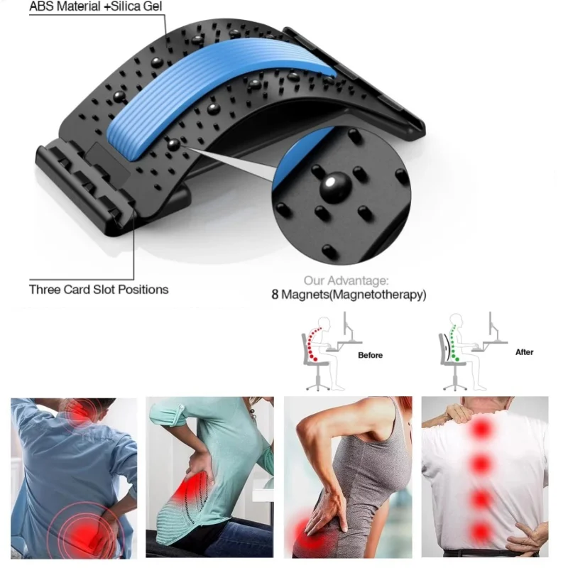Back Stretcher Height Adjustable Airbag Lumbar Support Traction Device Waist Stretching Massager Waist Lifting Pilates Board