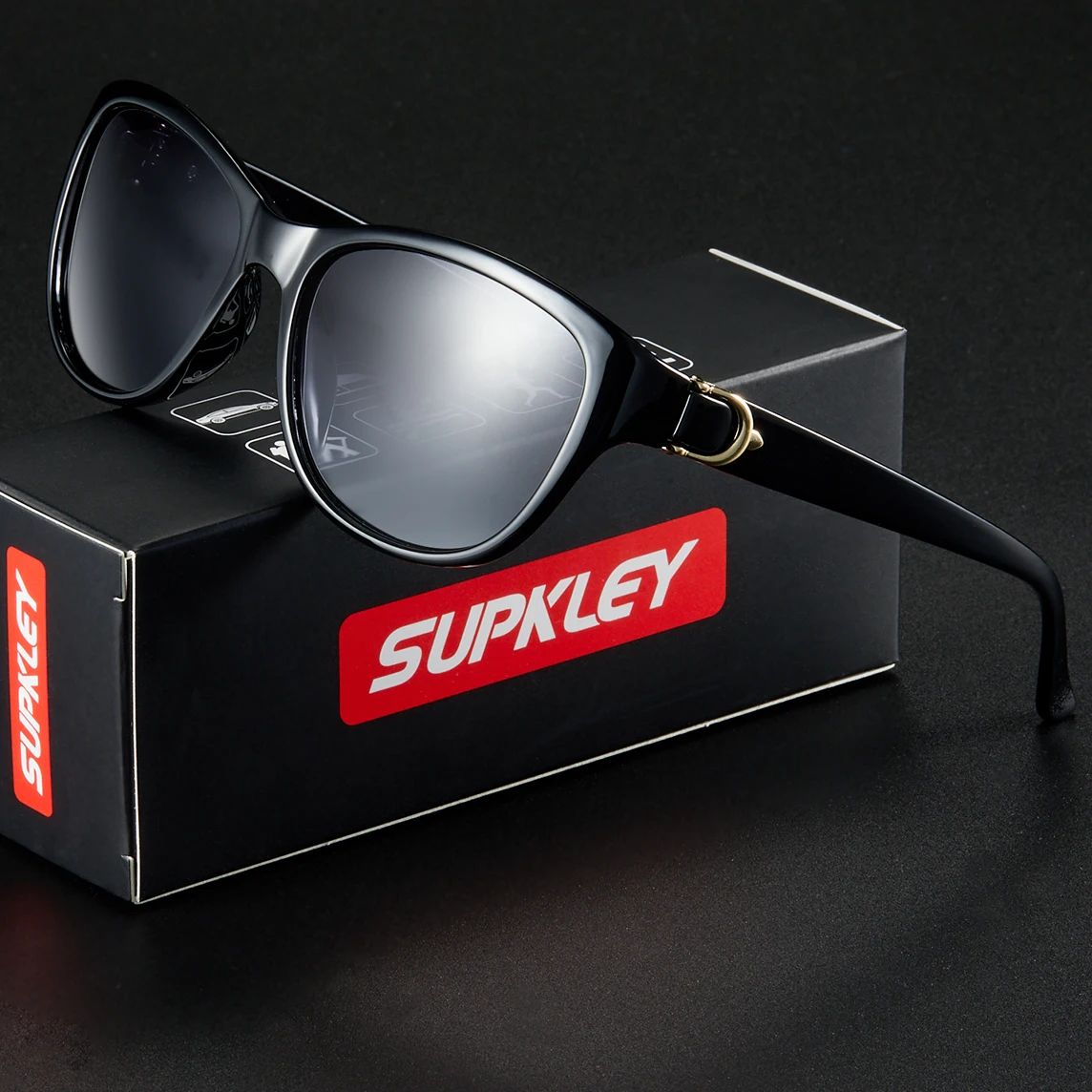 

SUPKLEY Элегантные поляризационные солнцезащитные очки в стиле ретро с защитой от ультрафиолета, универсальные и модные, уменьшающие блики