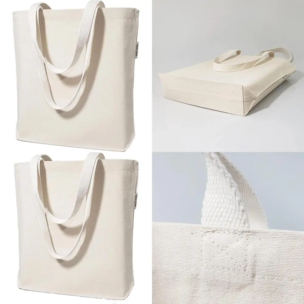 حقائب اليد المصنوعة من القماش العضوي بالجملة - أكياس ذات ألوان طبيعية عادية للتزيين ونقل الحرارة والطباعة والحرف اليدوية #1