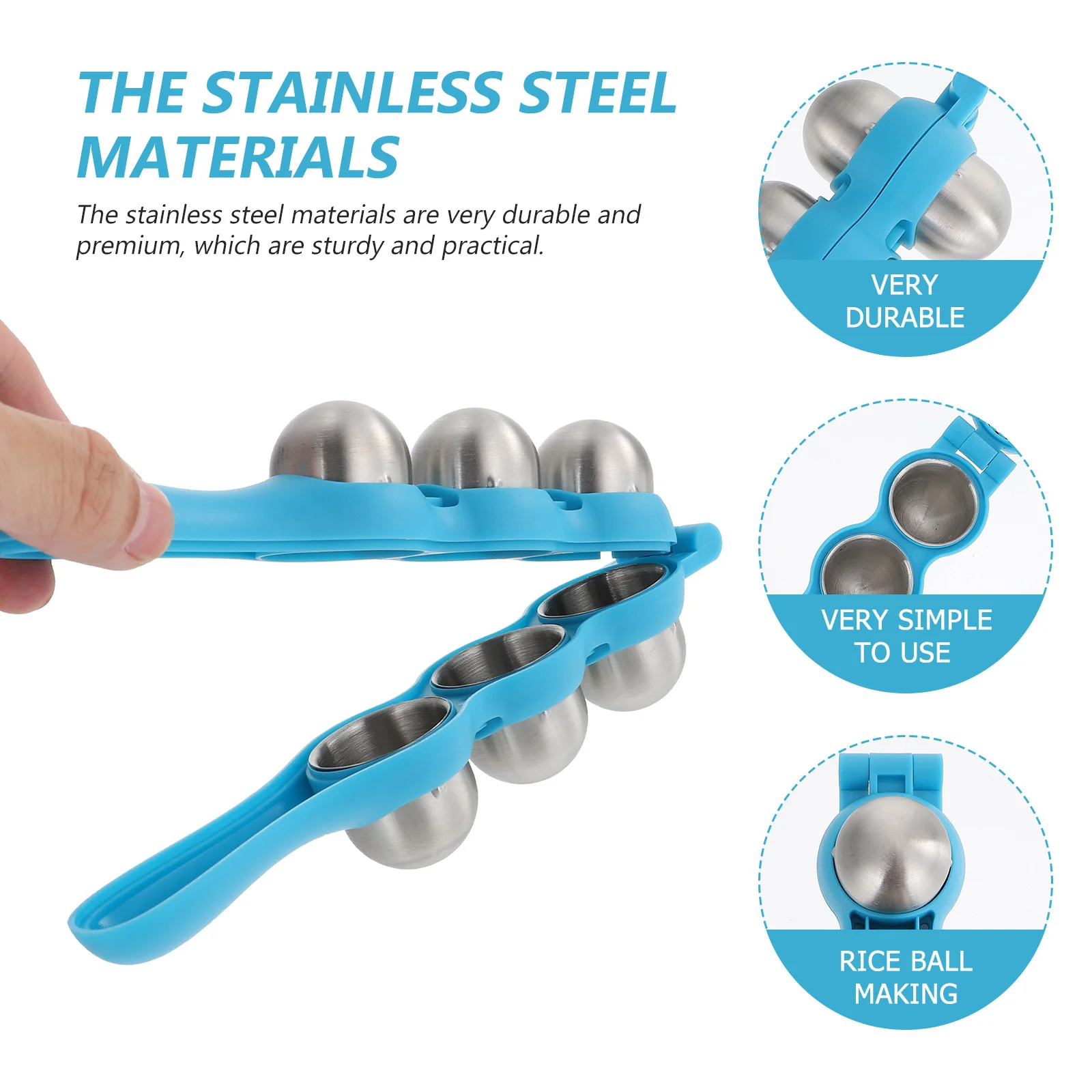 1Set Easy Clean Rice Ball Molds Shaker Set Stainless Steel Kitchen Accessories Perfect for DIY Food Making