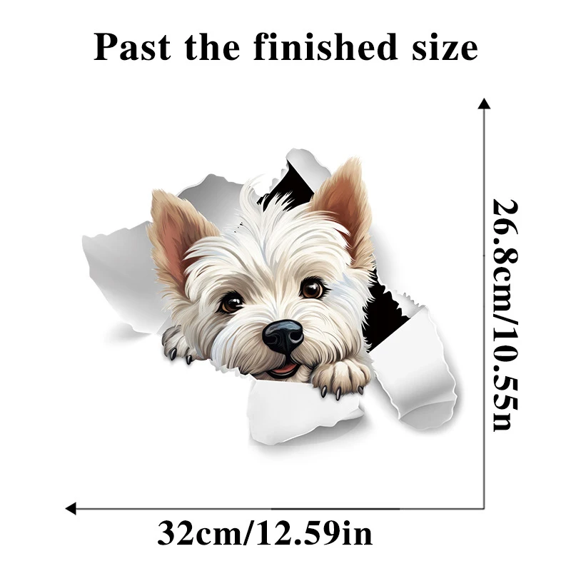 3D Dog Wall Sticker Hole View Toilet Stickers Bathroom Living Room Home Decor Animal Decals Art Cute Sticker Wall Poster