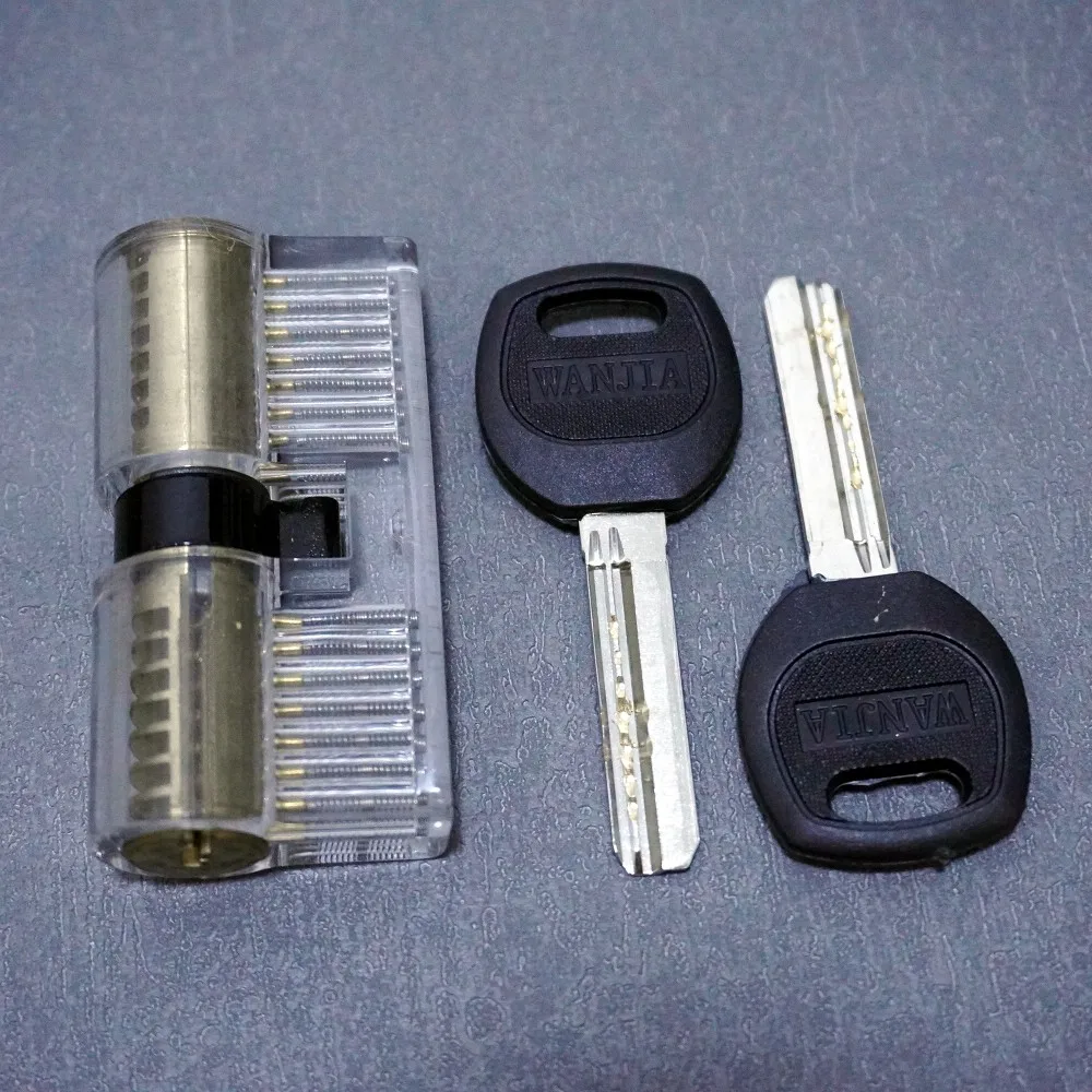 Practice Transparent Tubular Lock Cylinder Visible Training Pick Skill Cutaway Inside Copper Padlock Tool Practice View