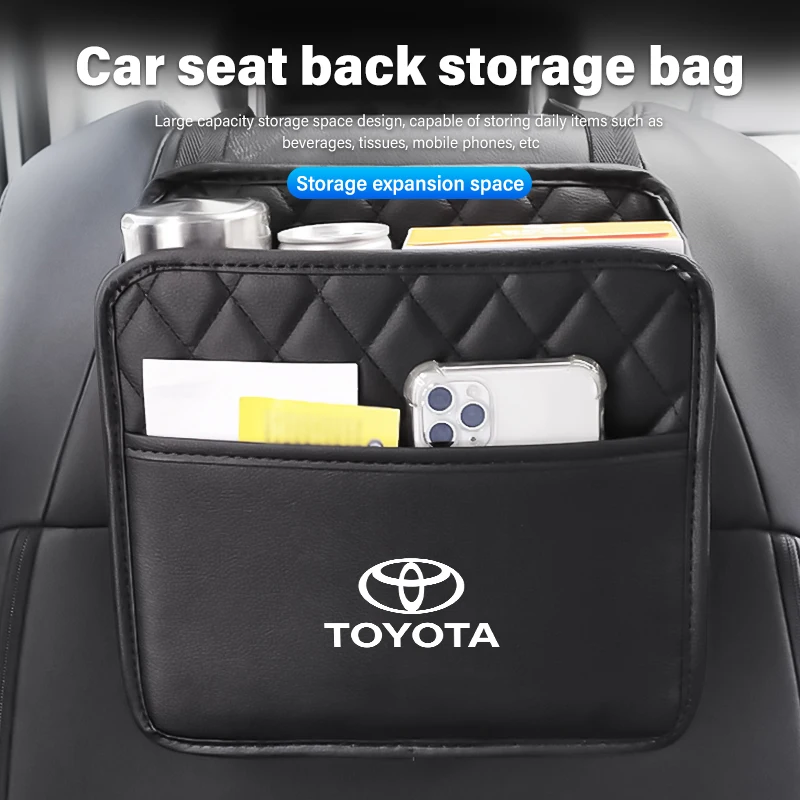 Car Storage Box Phone Pocket Back Seat Organizer Hanging Bag For Toyota Corolla Yaris Aygo Prius RAV4 CHR Camry Auris Avensis