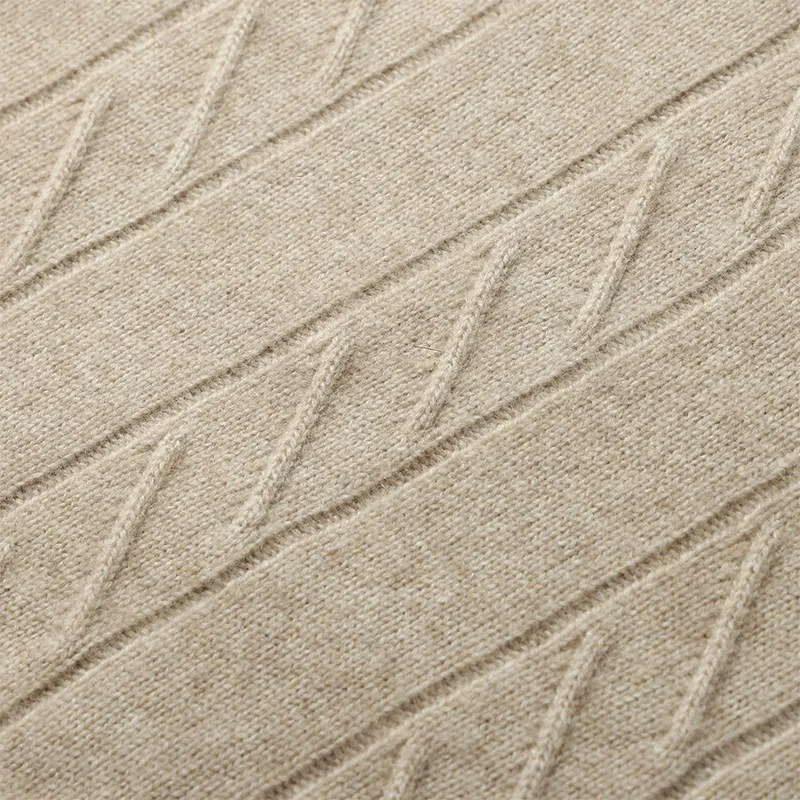 เสื้อสเวตเตอร์ขนแพะแคชเมียร์แท้ 100% สำหรับผู้ชาย ฤดูใบไม้ร่วง-ฤดูหนาว ผ้าขนสัตว์หนานุ่ม อุ่นสบาย คอทรงโอ ไซส์ใหญ่ แบบพื้นฐาน สวมใส่สบาย