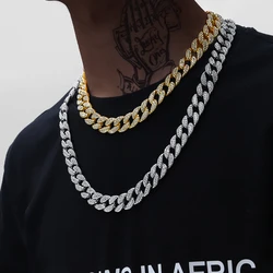 Bling Classic Miami Cuban Chain Luxury Diamond High Quality Necklace 16mm Wide Hip pop Street Style For Men Women Daily Wear