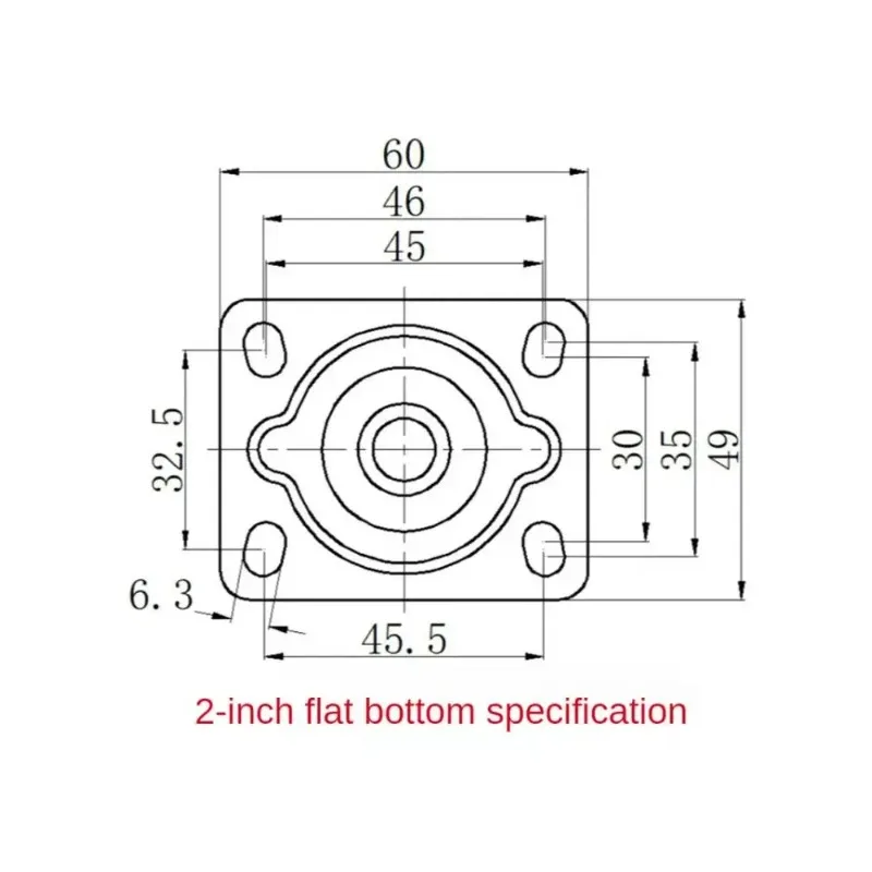 4 Pcs/Lot 2 Inch Fixed Caster Rubber Mute Light Furniture Medical Shelf Ventilator Wheel