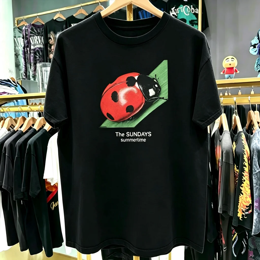 2026 New The Sundays Summer Time Vintage Short Sleeve T-Shirt Funny Print Tee Y2k Streetwear Style for Women Men Casual Tops