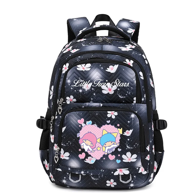 

Little Twin Stars Exquisite Floral Fasion Women Backpack Female Portable Waterproof Travel Bag Teenage Girls Students Bookbag