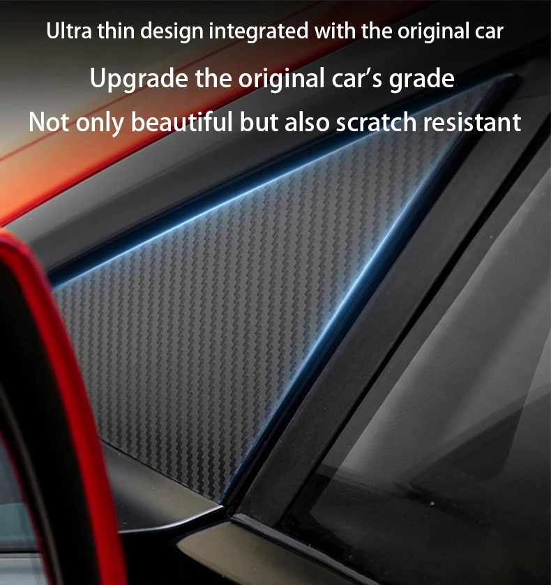 For Tesla 16-24 Model 3/Y Carbon Fiber Pattern Protective Film B-pillar Scratch Proof Car A-pillar Film Retrofitting Accessories