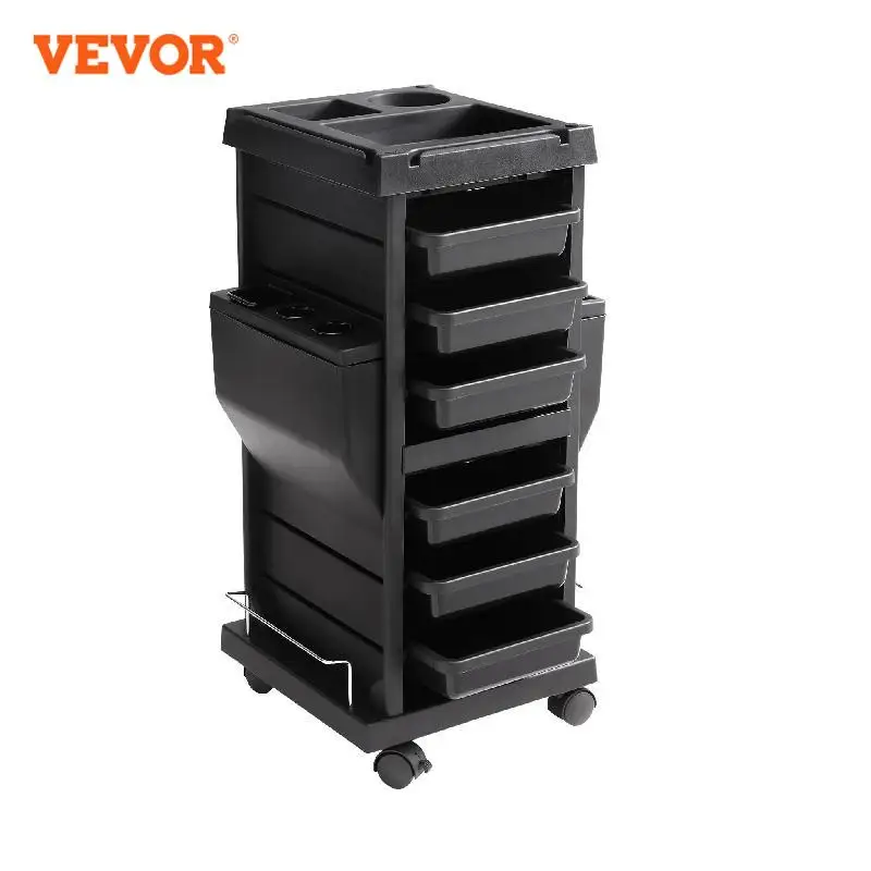 VEVOR Ultimate Salon Trolley Cart  for Stylist with 6 Removable Drawers & Tool Holder and Lockable Wheels for Beauty SPA Barber
