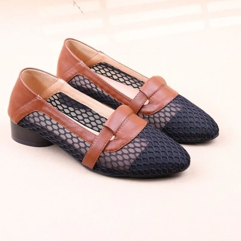 المرأة حذا فردي للسيدات عصرية عادية أشار تو كعب منخفض مسطح تنفس شبكة عدم الانزلاق حذا فردي للسيدات 2025 حذاء مسطح شعبي #5