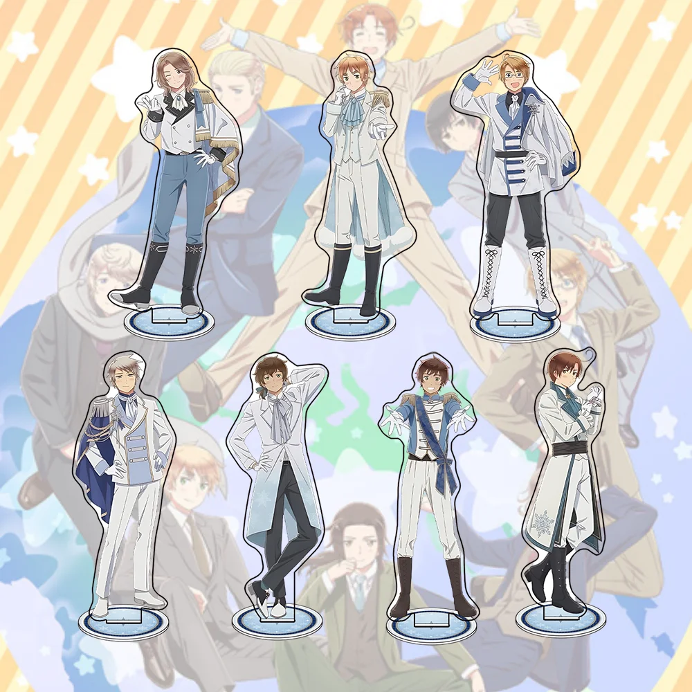 Hetalia 15cm Acrylic Stand Keychain Italia and America Snow Prince Cafe Anime Desk Ornament Holiday Gift for Friend