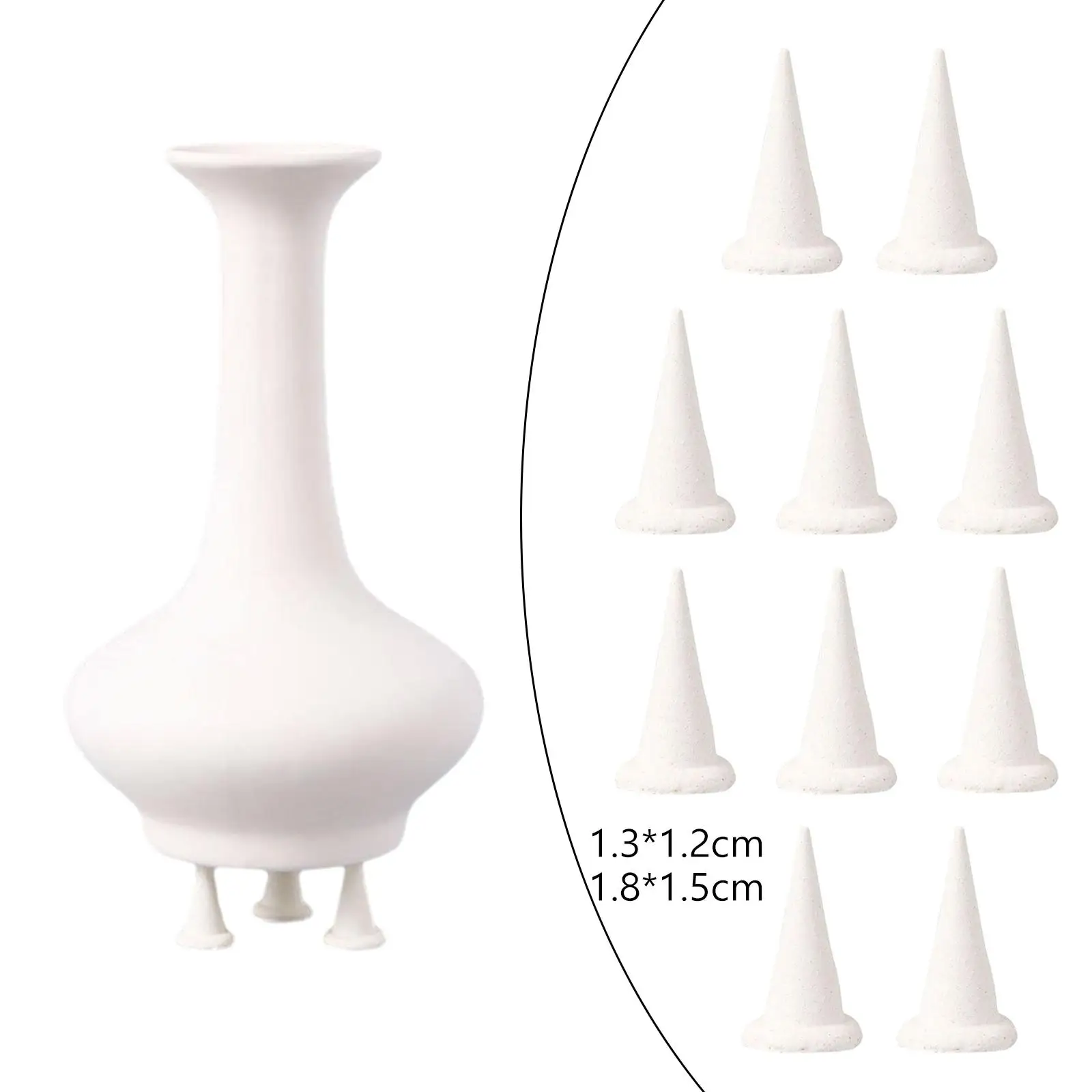 10 Pieces Ceramic Support Nails Pottery Tool Stand High Temperature Resistant Pottery Firing Support Nails Transparent Glaze