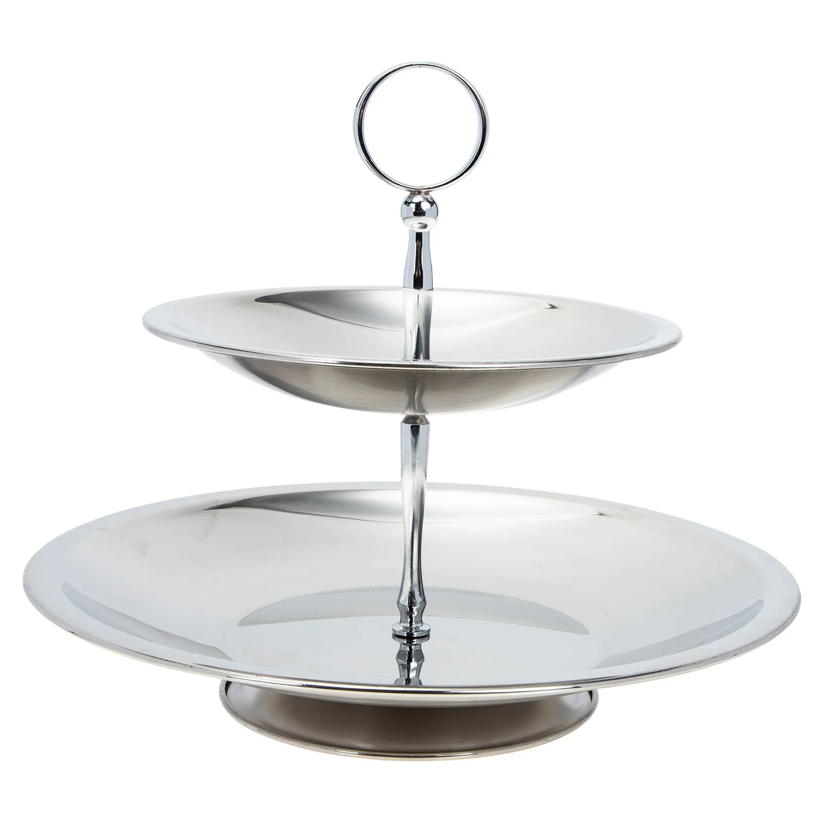 

Three Layer Fruit Plate Stainless Steel Dessert Tray Multi-layer Snack Stand Tiered Serving Trays Kitchen Bar Accessories Fruit