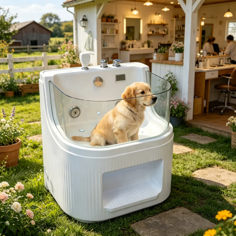 Pet Supplies Wash Station - Acryl-Haustier-Spa-Badewanne Mini-Katzenpflegestation Professionelles Hundewaschbecken Tragbare Tierbadeausrüstung