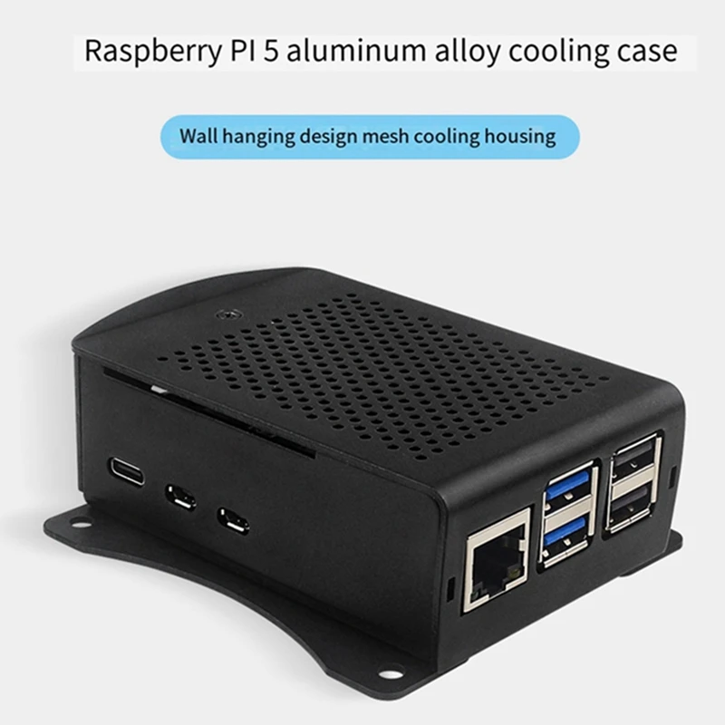 For Raspberry Pi 5 Aluminum Alloy Case Metal Shell Heatsink With Cooling Fan For Raspberry Pi 5 Spare Parts