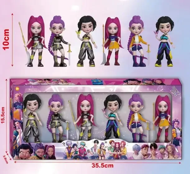 Kpop demon hunters anime periféricos coleção figura modelo brinquedo dos desenhos animados mesa de jogos decoração natal presente de ano novo