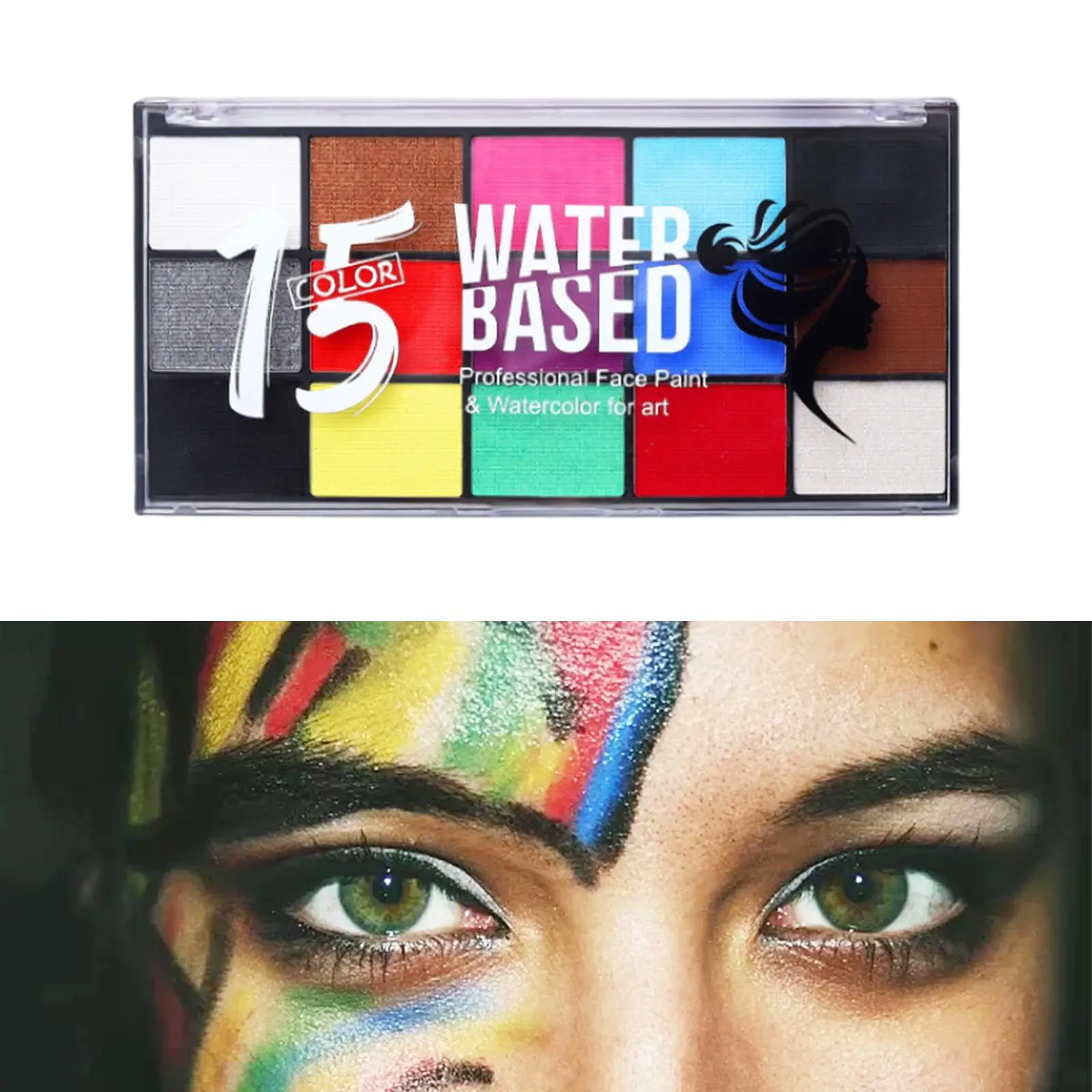 พาเลทสีเพ้นท์หน้าและตัวสำหรับเด็ก สำหรับแต่งตัวในวันฮาโลวีน