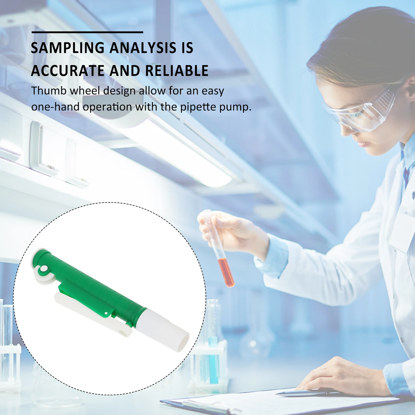 

10mL Manual Pipette Pump Lab Tool Rapid Dispensing Scientific Instrument Acid Alkali Resistant Thumb Wheel Design High Accuracy