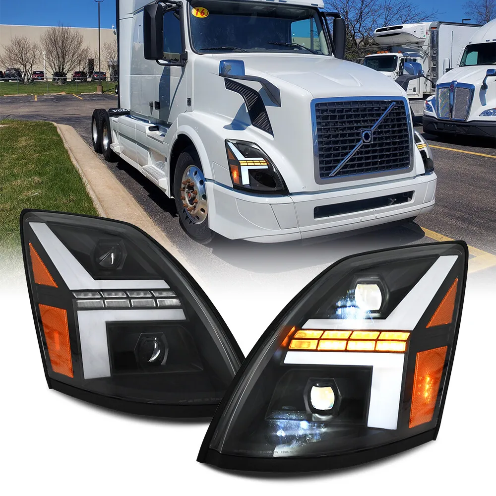 Conjunto de faros LED para Volvo VNL VNM 2004-2018 VN 2004-2015 VNX 2015-2018 conjunto de faros delanteros DRL accesorios de faros