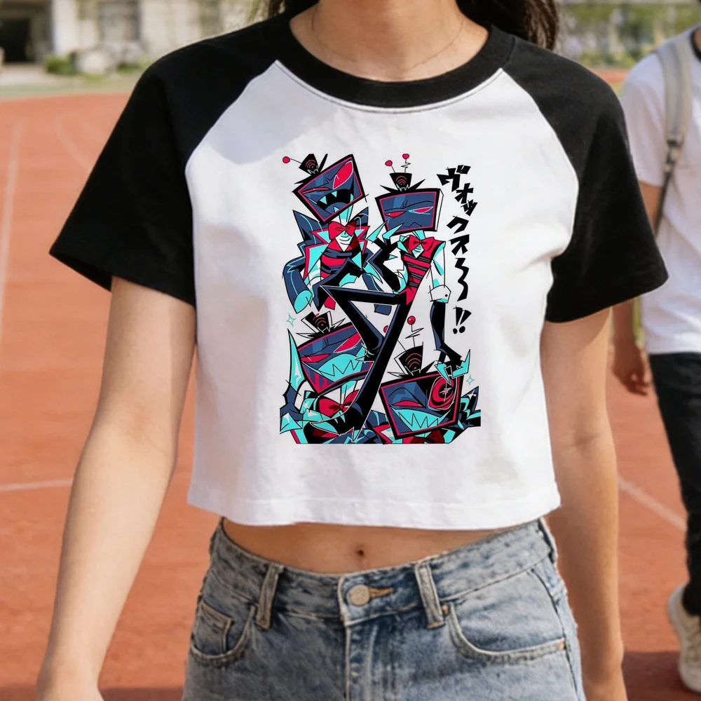 Hazbin Hotel crop top teen baddie jojifuku kawaii gyaru japan top tees manga kawaii meme scene