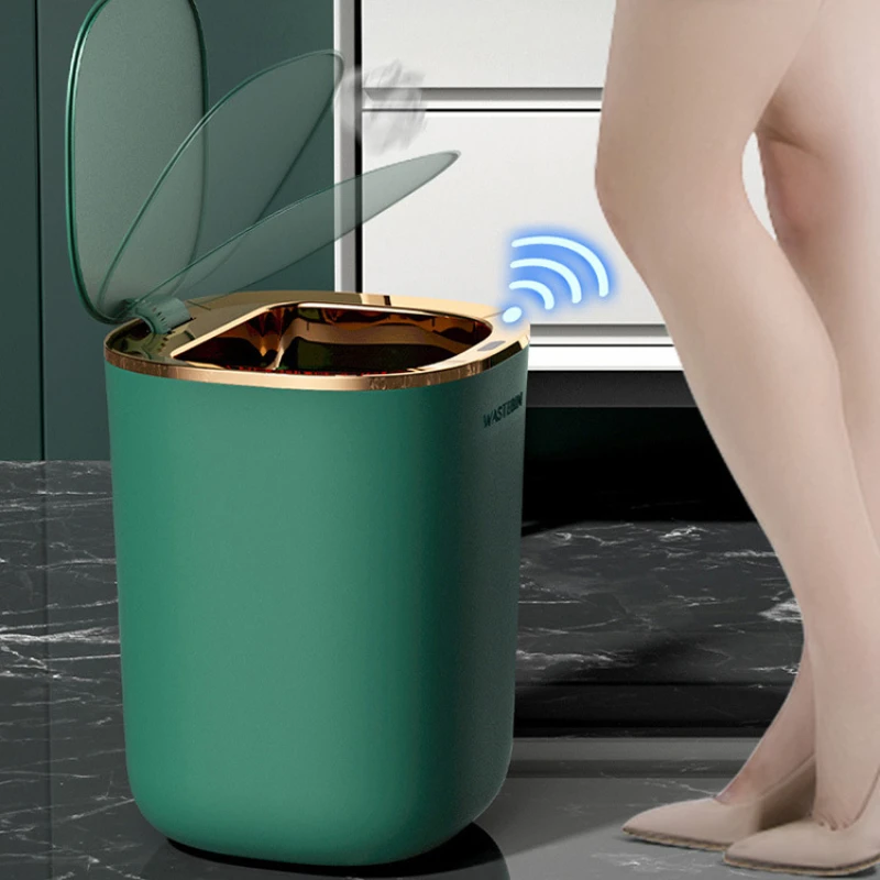 Smart Sensor Garbage Bin Kitchen Bathroom Toilet Trash Can Automatic Induction Waterproof Bin with Lid Dustbin Sensor Waste Box