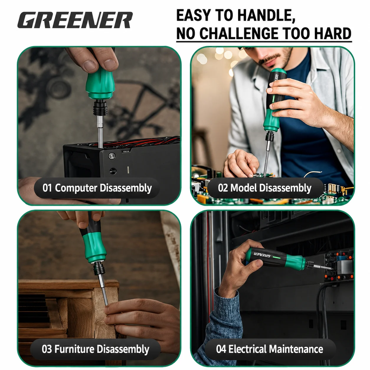 Rechargeable Electric Screwdriver Set Cordless Lithium Power Screwdriver Kit with Magnetic Bits for Home Repair DIY