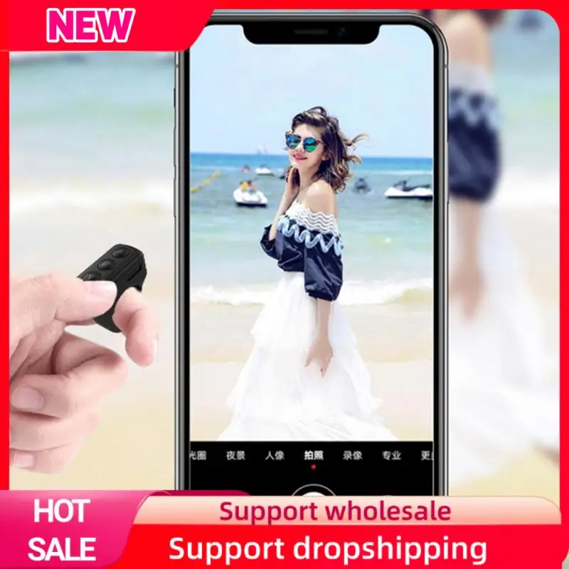Superior Remote Control Scrolling Finger Wireless Bluetooth Ring For Video Recording, Pink Color