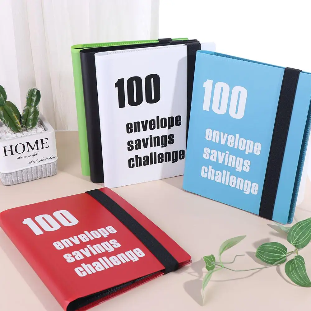 

PP Money Saving Binder 100 Days Colorful Savings Challenges Book Tear Resistant Durable Envelope Savings Challenge