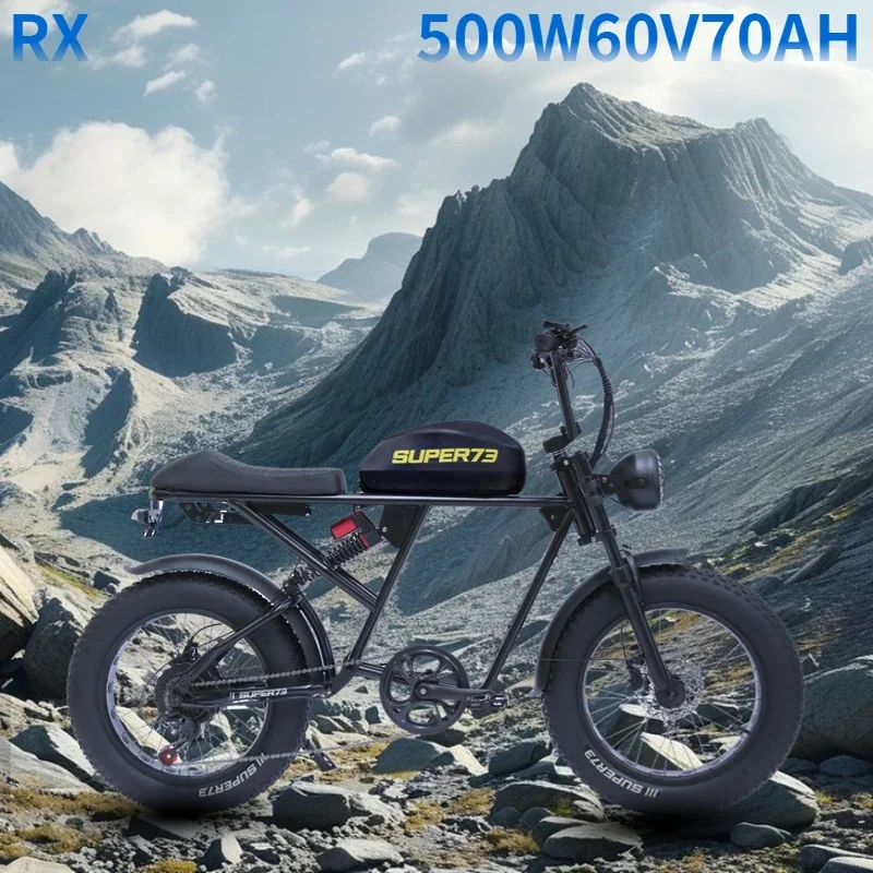 Electric bicycle Super73-RX 500W60V70AH lithium battery retro ebike fat tire snow mountain road off-road electric motorcycle